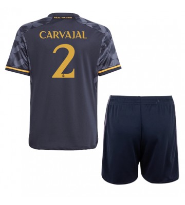 Real Madrid Daniel Carvajal #2 Bortaställ Barn 2023-24 Kortärmad (+ Korta byxor)